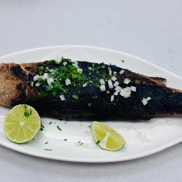 Wheat Bran Grilled Branzino.
